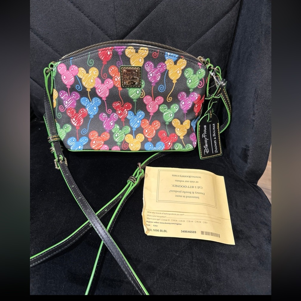 Disney Dooney & Bourke Black Balloons 10th Anniversary Crossbody Purse Bag - Picture 6 of 6